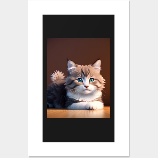 Adorable Kitten - Modern digital art Wall Art by Ai-michiart